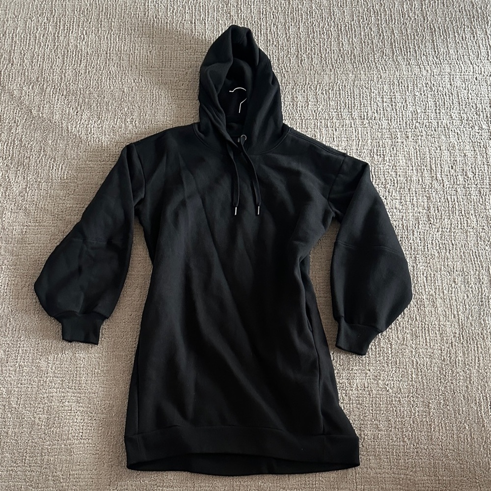 Zella Black Hooded Sweatshirt Dress